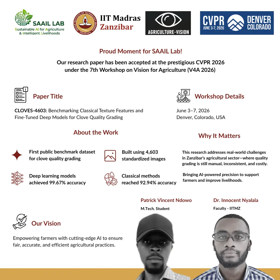 CVPR 2026 V4A Workshop — CLOVES-4603 Paper Acceptance