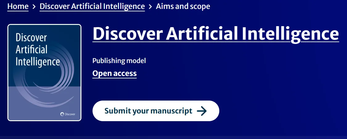 Editorial Board Member - Discover Artificial Intelligence